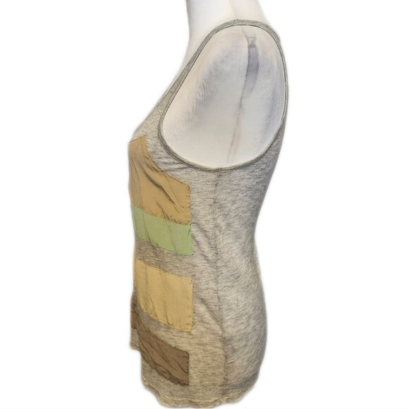 Hi Line Striped Tank Top in Gray & Earth Tones, Modal, Size M - Picture 2 of 7